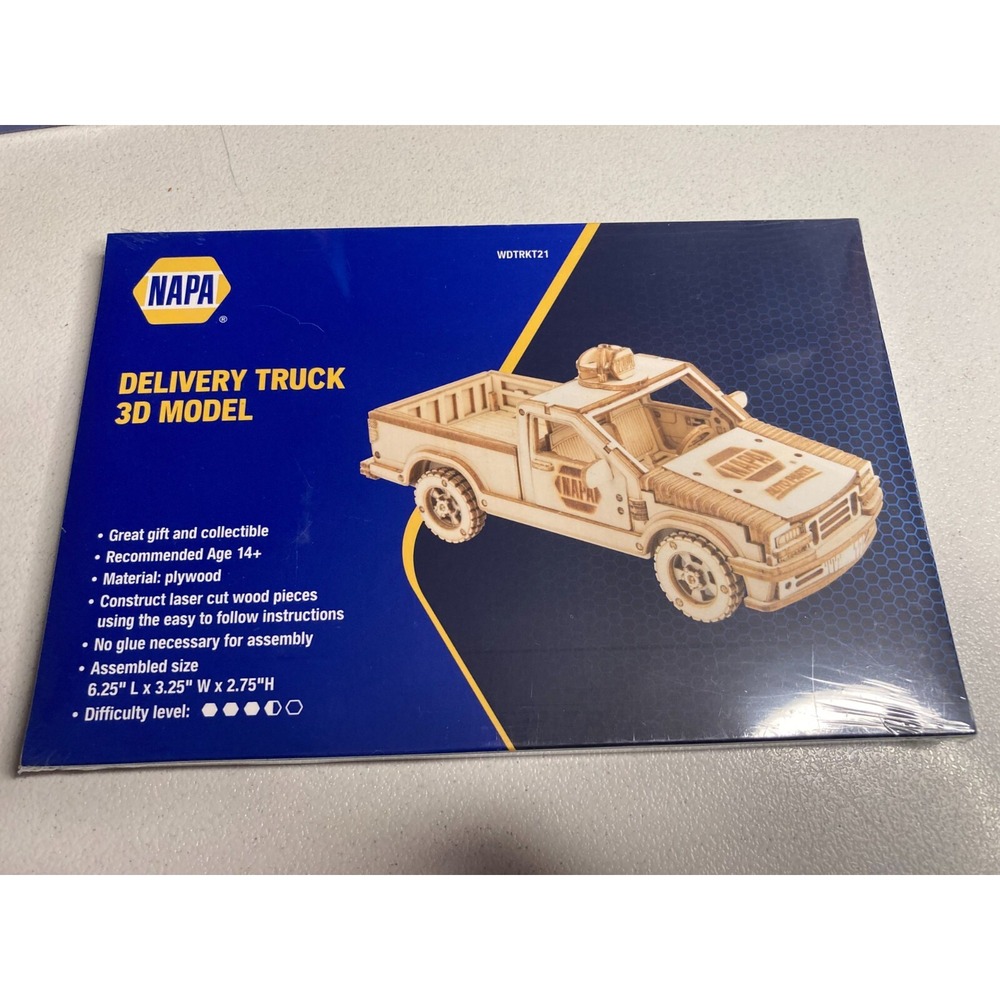 NAPA Auto Parts Delivery Truck Model 3D Wood Collectable Brand New Sealed!!!